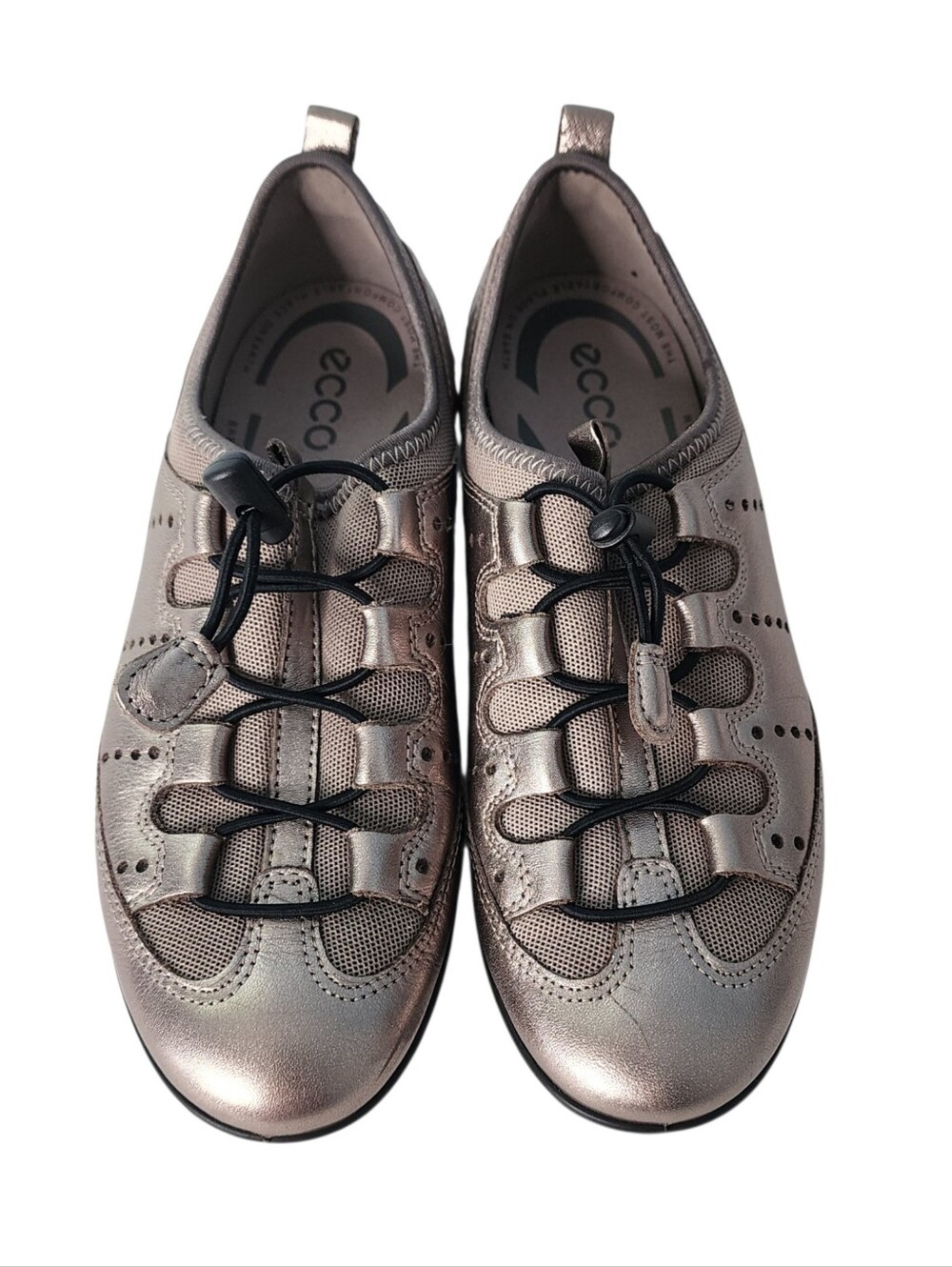 Ecco Vibration II Toggle Sneaker Shoes Women 38 US 7 - 7.5  Leather Bronze
